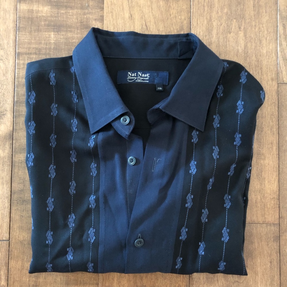 Short-Sleeve Silk Nat Nast Button Down Shirt